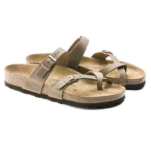 Mayari Birkenstocks in tobacco brown